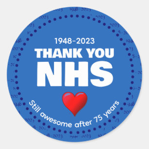 Sticker Rond MERCI NHS 75 ans