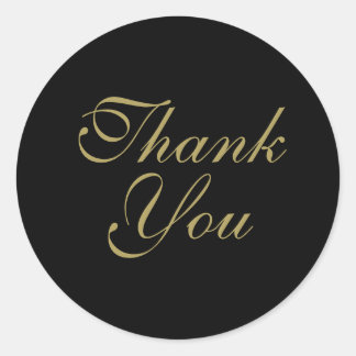 Sticker Rond Merci noir