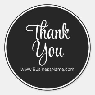 Sticker Rond Merci noir de luxe - Élégant et élégant