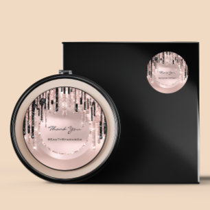 Sticker Rond Merci Nom maquillage Artist Drivers Rose Parties s