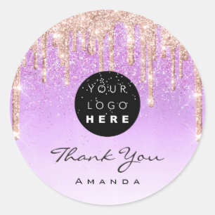 Sticker Rond Merci Nom maquillage Artiste Parties scintillant v