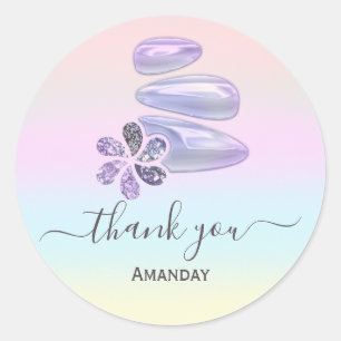 Sticker Rond Merci Ombre Pastels Stone SPA Wellness