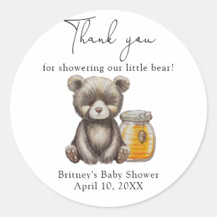 Sticker Rond Merci ours en peluche