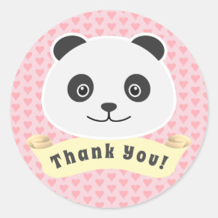 Sticker Rond Merci Panda
