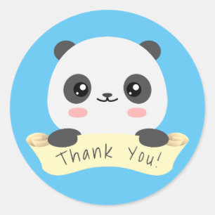 Sticker Rond Merci Panda