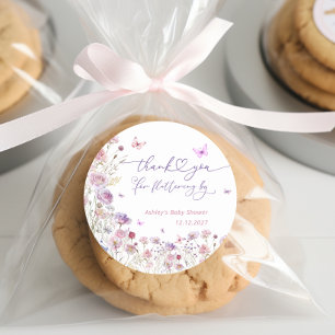 Sticker Rond Merci Papillon De Jardin Pour Flutting Par