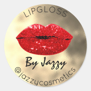 Sticker Rond Merci Parties scintillant Lipgloss Par Gold Makeup