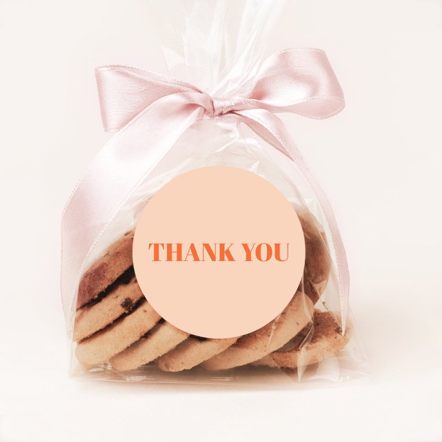 Sticker Rond Merci Peach et Orange (Créateur téléchargé)