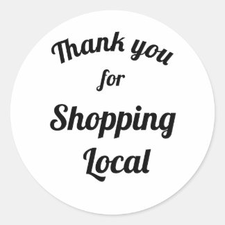 Sticker Rond Merci Personnalisable Pour Shopping Local