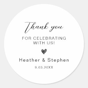 Sticker Rond Merci personnalisé mariage pour la fête de fête
