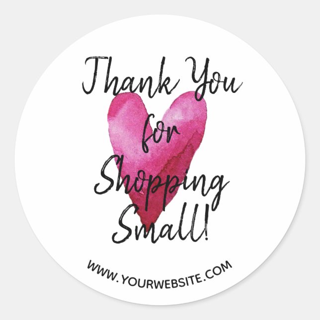 Sticker Rond Merci Personnalisé Pour Acheter Petit (Devant)