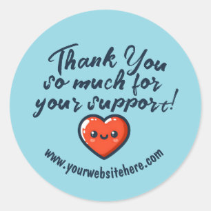 Sticker Rond Merci Personnalisé Pour Votre Entreprise De Suppor