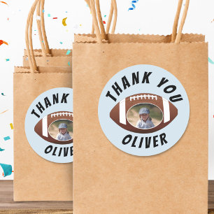 Sticker Rond Merci photo de l'anniversaire du football américai