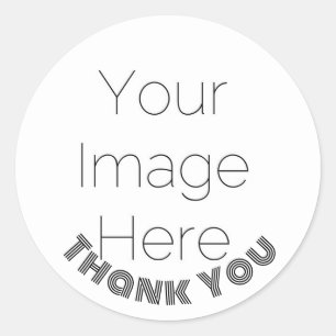 Sticker Rond merci photo personnalisé & texte
