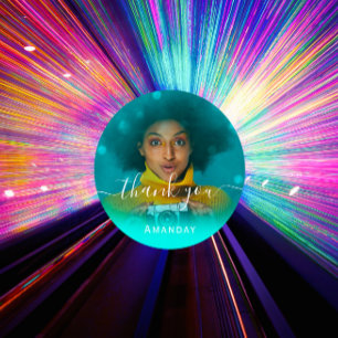 Sticker Rond Merci Photo  Photo Mariage Sweet16 Diplômé Fête