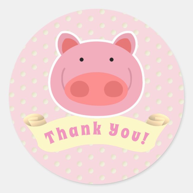 Sticker Rond Merci Piglet (Devant)