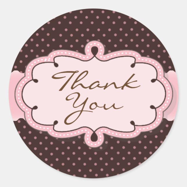 Sticker Rond Merci/Pois (Devant)