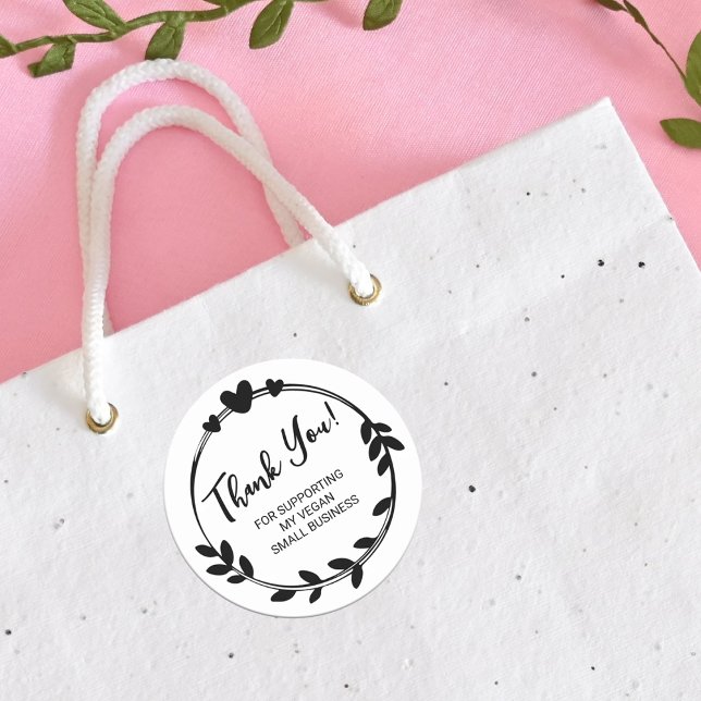 Sticker Rond Merci Pour Aider Ma Petite Entreprise Vegan (Créateur téléchargé)