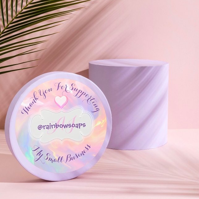 Sticker Rond Merci Pour Aider Mon Coeur De Petite Entreprise (Thank You For Supporting My Small Business Heart Classic Round Sticker)