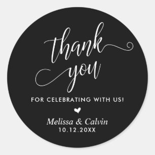 Sticker Rond Merci pour célébrer avec nous, Mariage