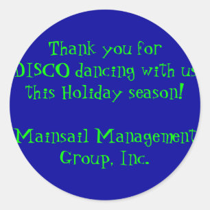 Sticker Rond Merci pour DISCO danser avec nous cette Vacance...
