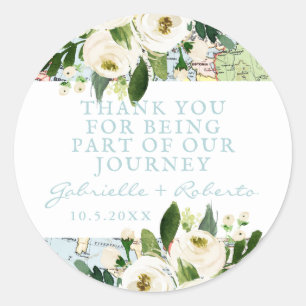 Sticker Rond Merci pour faire partie de notre plan de voyage Fa