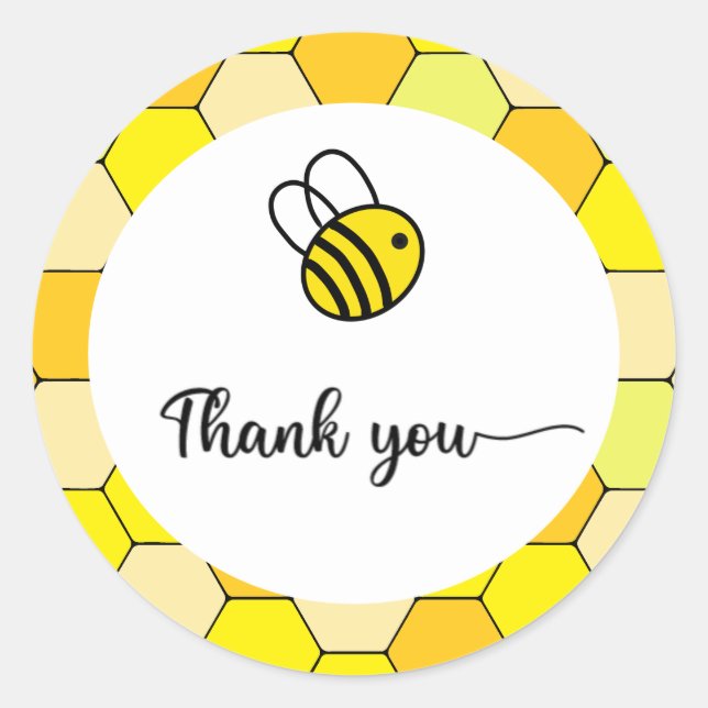 Sticker Rond  Merci pour la baby shower Bee  (Devant)