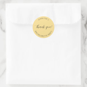 Sticker Rond Merci pour la fête de Bachelorette jaune beurre
