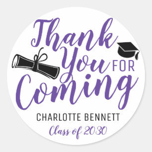 Sticker Rond Merci Pour La Fête De Graduation Prochaine Favoris