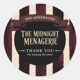 Sticker Rond Merci pour la fête d'Halloween du cirque sombre vi