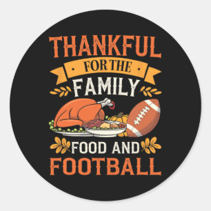 Sticker Rond Merci Pour La Nourriture Familiale Et Le Football