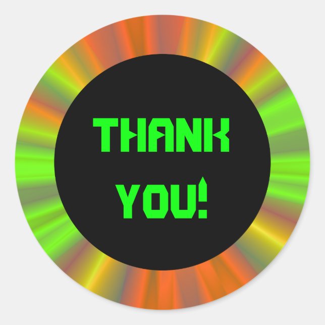Sticker Rond Merci pour l'art fractal de Light Show (Devant)