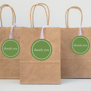 Sticker Rond merci pour l'autocollant rond classique vert