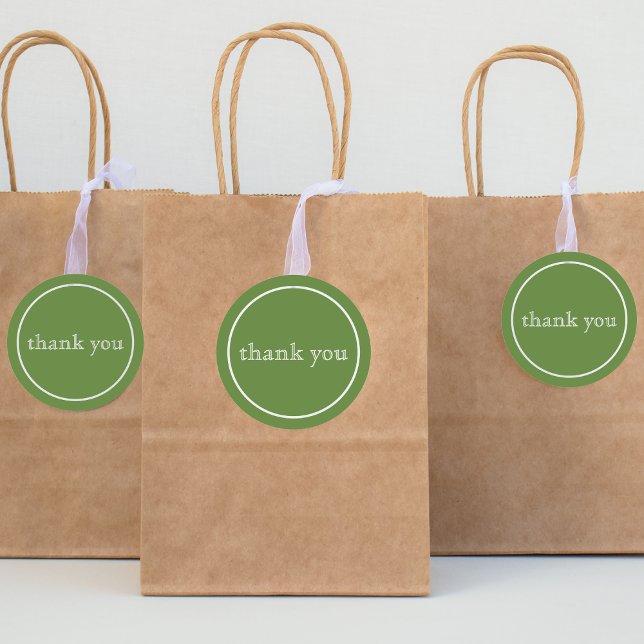 Sticker Rond merci pour l'autocollant rond classique vert (Créateur téléchargé)