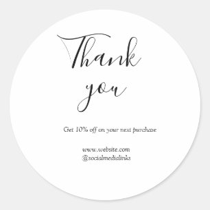 Sticker Rond Merci pour le code de réduction de commande site s