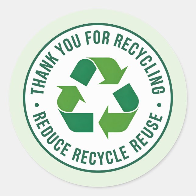Sticker Rond Merci pour le recyclage (Devant)