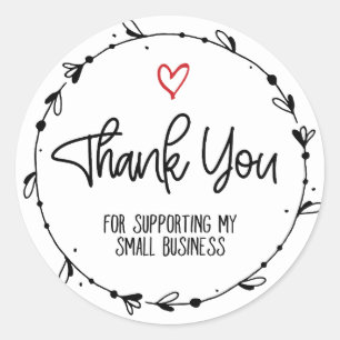 Sticker Rond Merci Pour Le Soutien À Ma Petite Entreprise