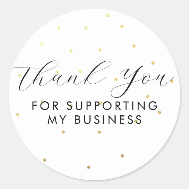Sticker Rond Merci Pour Le Soutien De Mes Points D'Affaires Bla (Devant)
