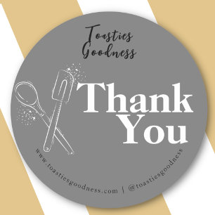 Sticker Rond Merci pour les friandises maison cuites au four Gr