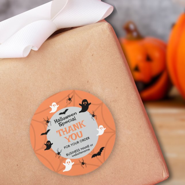 Sticker Rond Merci pour les vibrations effrayantes d'Halloween  (Créateur téléchargé)