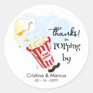 Sticker Rond Merci pour l'événement de pop-corn By