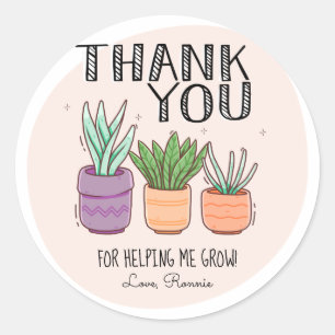 Sticker Rond Merci pour m'aider à développer l'appréciation de
