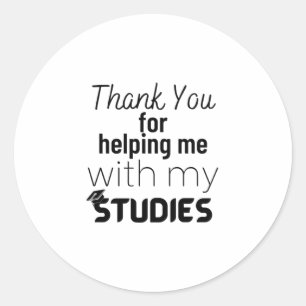 Sticker Rond Merci pour m'aider avec mes études