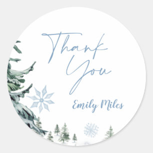 Sticker Rond Merci pour Merveilleux Hiver