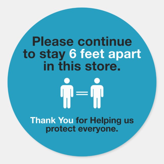 Sticker Rond Merci Pour Pratiquer La Distance Sociale (Devant)