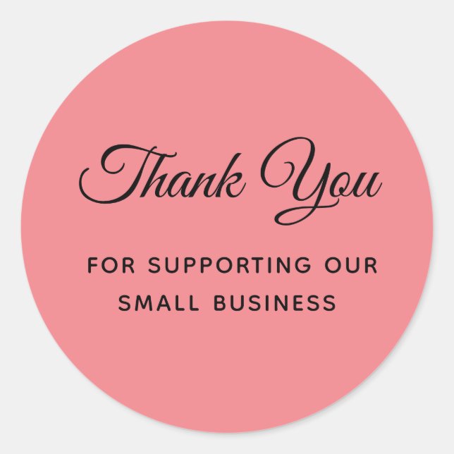 Sticker Rond Merci pour soutenir ma petite entreprise classique (Devant)