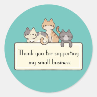 Sticker Rond Merci pour soutenir mon chat de petite entreprise