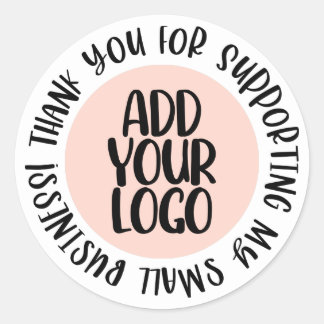 Sticker Rond Merci pour soutenir mon logo pour petites entrepri