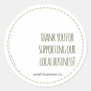 Sticker Rond Merci pour soutenir notre petite entreprise!