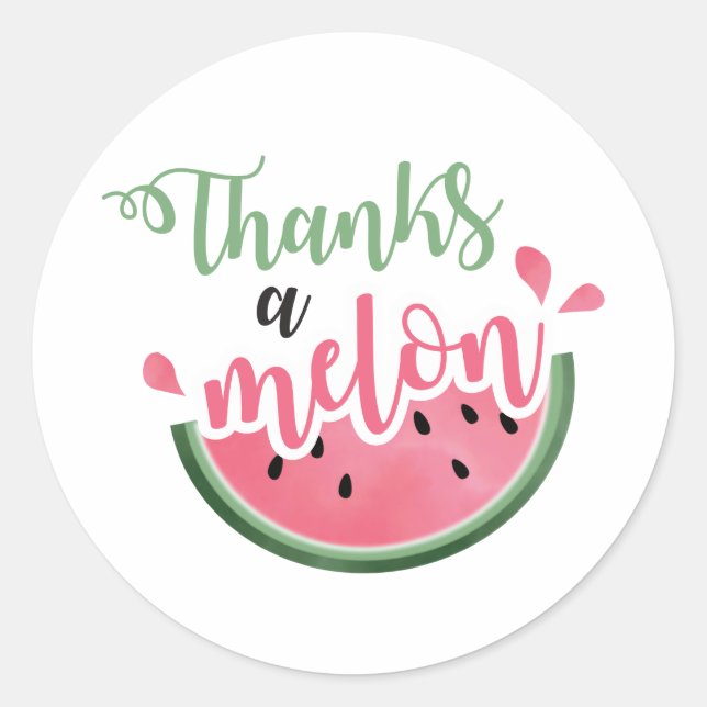 Sticker Rond Merci pour une pastèque Merci pour le premier anni (Devant)